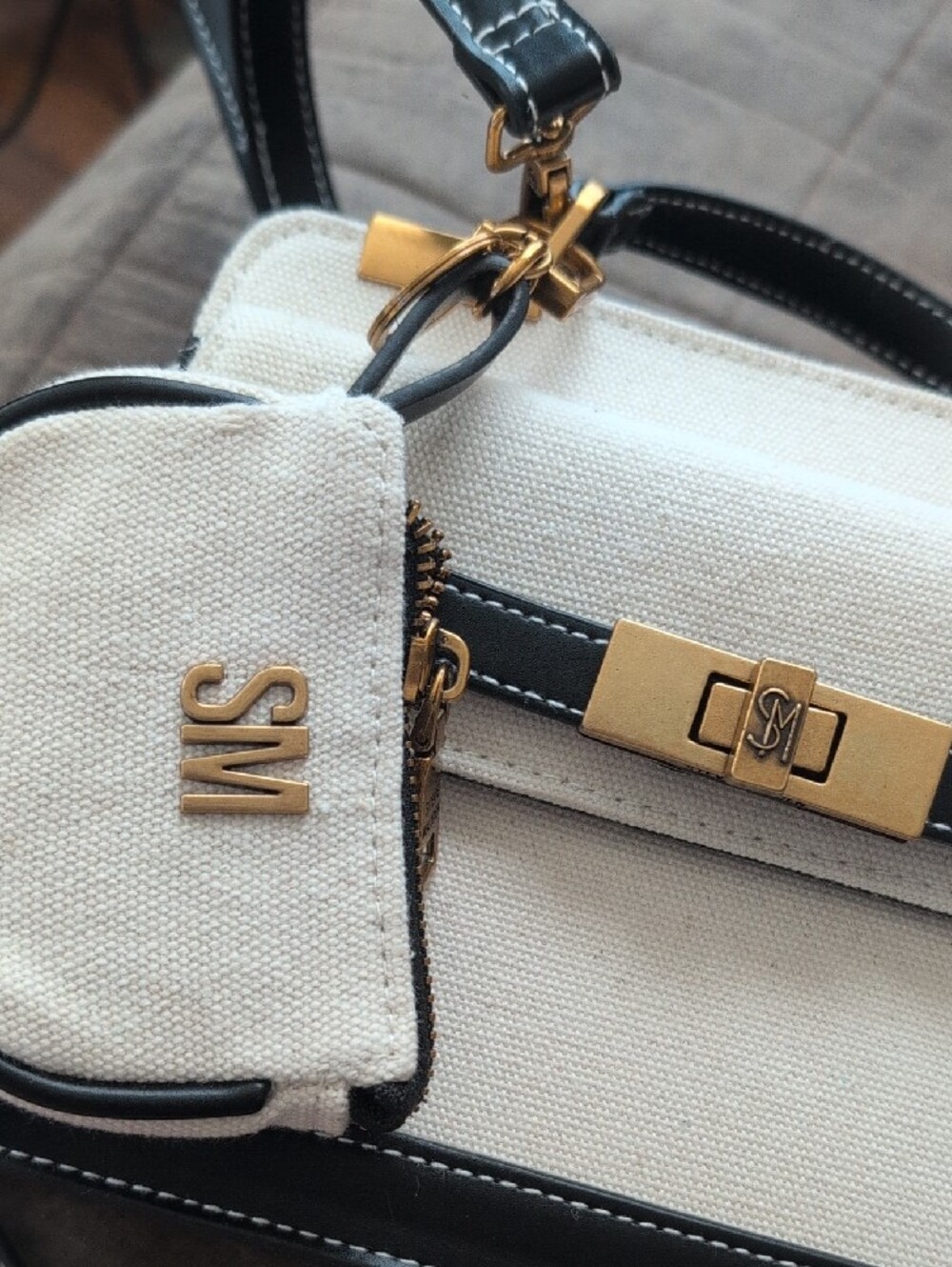 *TODAY ONLY 40% OFF* Steve Madden Mini Canvas Satchel with Coin Pouch - Picture 3 of 5